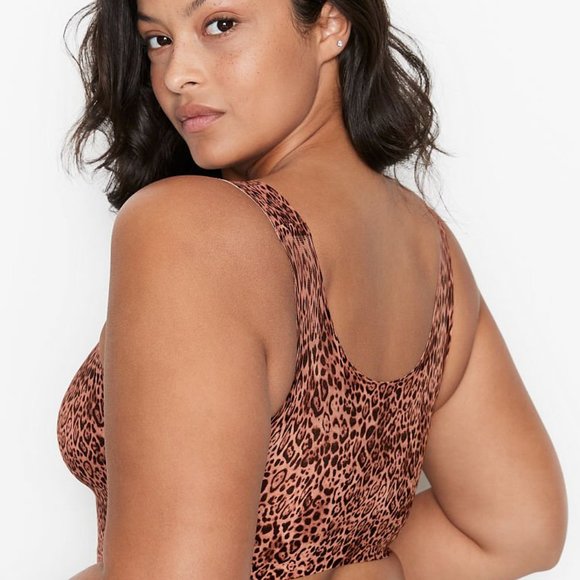 VS L / XL / XXL ( L-XXL Lounge Unlined Scoop Bra Leopard Animal Print NWT - Picture 3 of 6